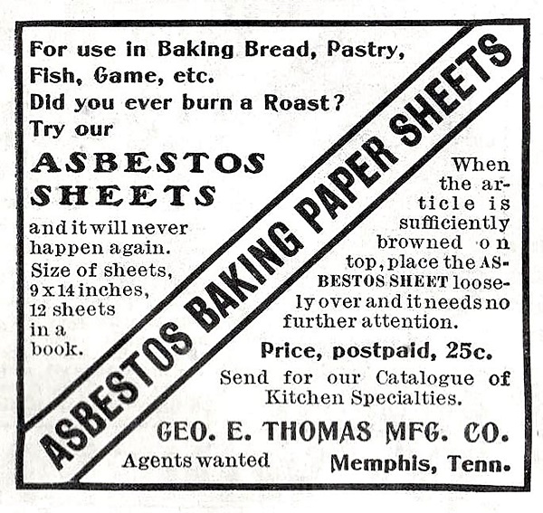 Asbestos Baking Paper Magazine Advert